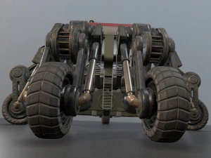 futuristic five wheeled building 3D Model
