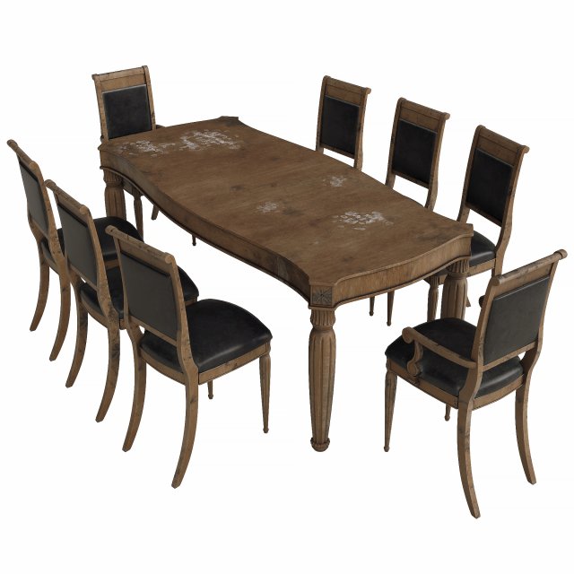 dining group for 8 people rg 20b 3D Modell .c4d .max .obj .3ds .fbx .stl .blend
