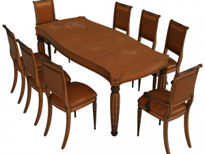dining group for 8 people rg 20b Model 3D