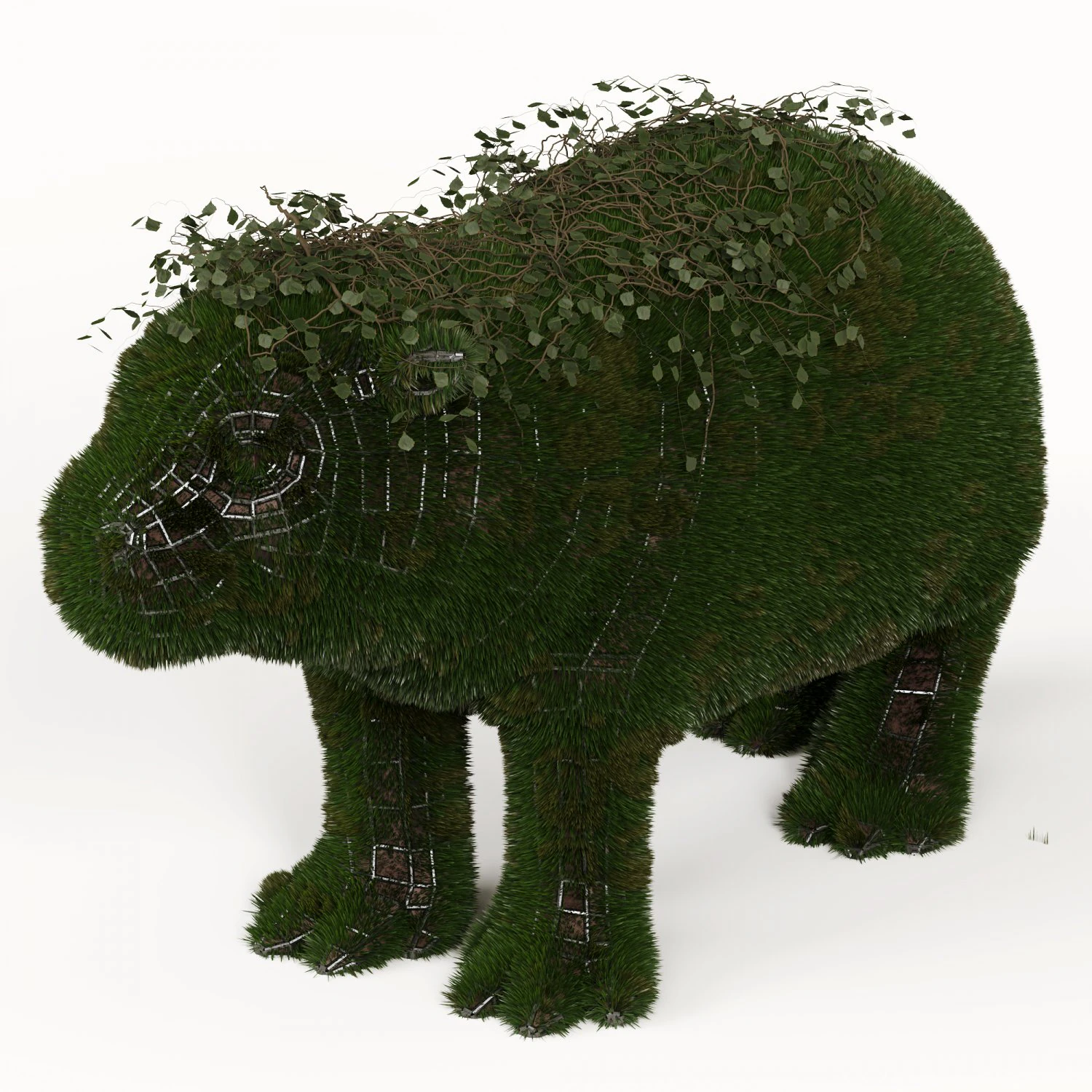 hippo grass 3D Model .c4d .max .obj .3ds .fbx .stl .blend 
