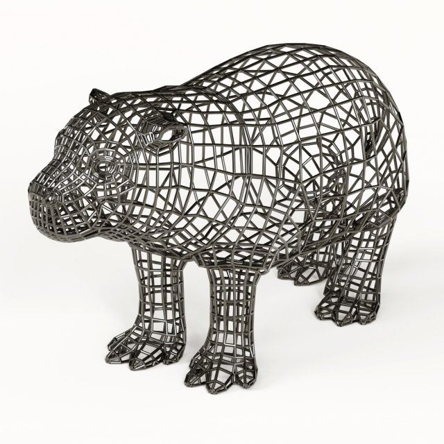 hippo statuette abstraction 3D Модель .c4d .max .obj .3ds .fbx .stl .blend 