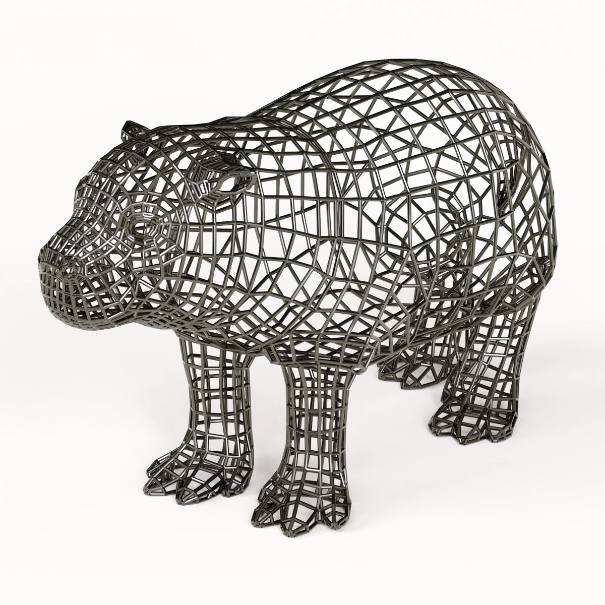 hippo statuette abstraction 3D Model .c4d .max .obj .3ds .fbx .stl .blend