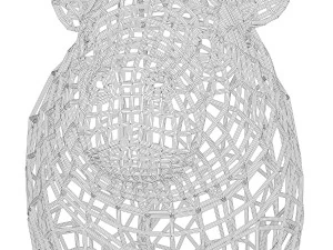 hippo statuette abstraction 3D Model
