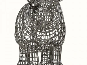 hippo statuette abstraction 3D Model