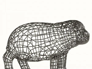 hippo statuette abstraction 3D Model