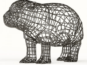 hippo statuette abstraction 3D Модель