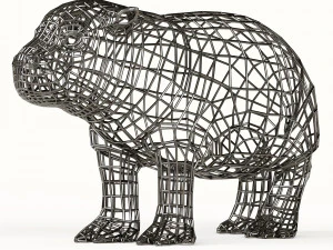 hippo statuette abstraction 3D Model