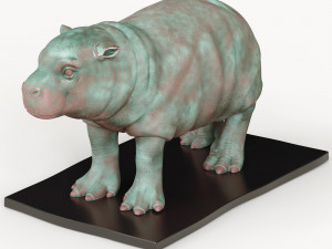 hippo oxidized bronze 3D 모델