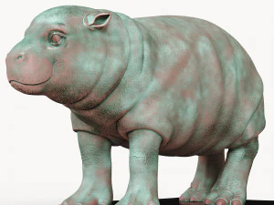 hippo oxidized bronze 3D Model
