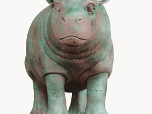 hippo oxidized bronze 3D Modell