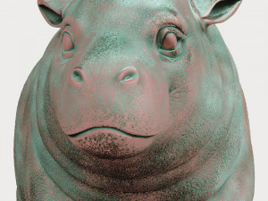 hippo oxidized bronze 3D Modell