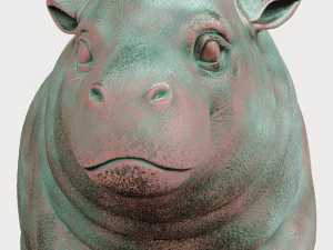 hippo oxidized bronze 3D Model