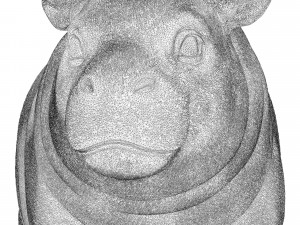 hippo oxidized bronze 3D Modell