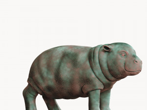 hippo oxidized bronze 3D Modell