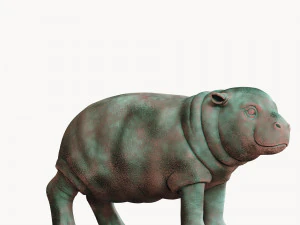 hippo oxidized bronze 3D Model