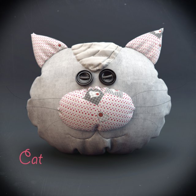 pillow - cat Model 3D .c4d .max .obj .3ds .fbx .stl .blend 
