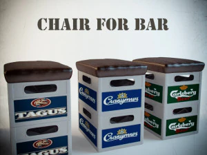 Stuhl f&uuml;r Bar 3D Modell