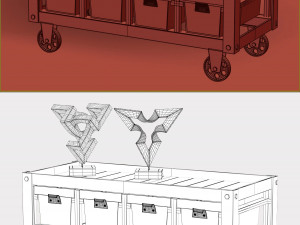 chest of drawers loft Modello 3D