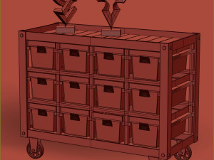 chest of drawers loft Modello 3D