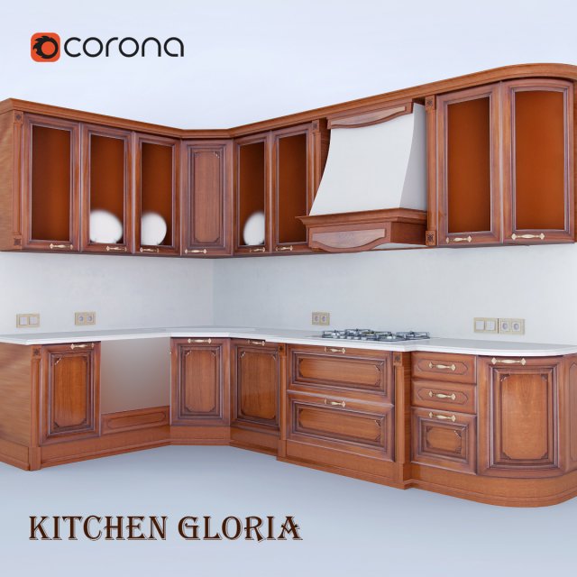 kitchen gloria 3D Model .c4d .max .obj .3ds .fbx .stl .blend 