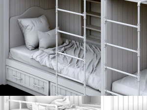 letti old shabby 20 3D Model