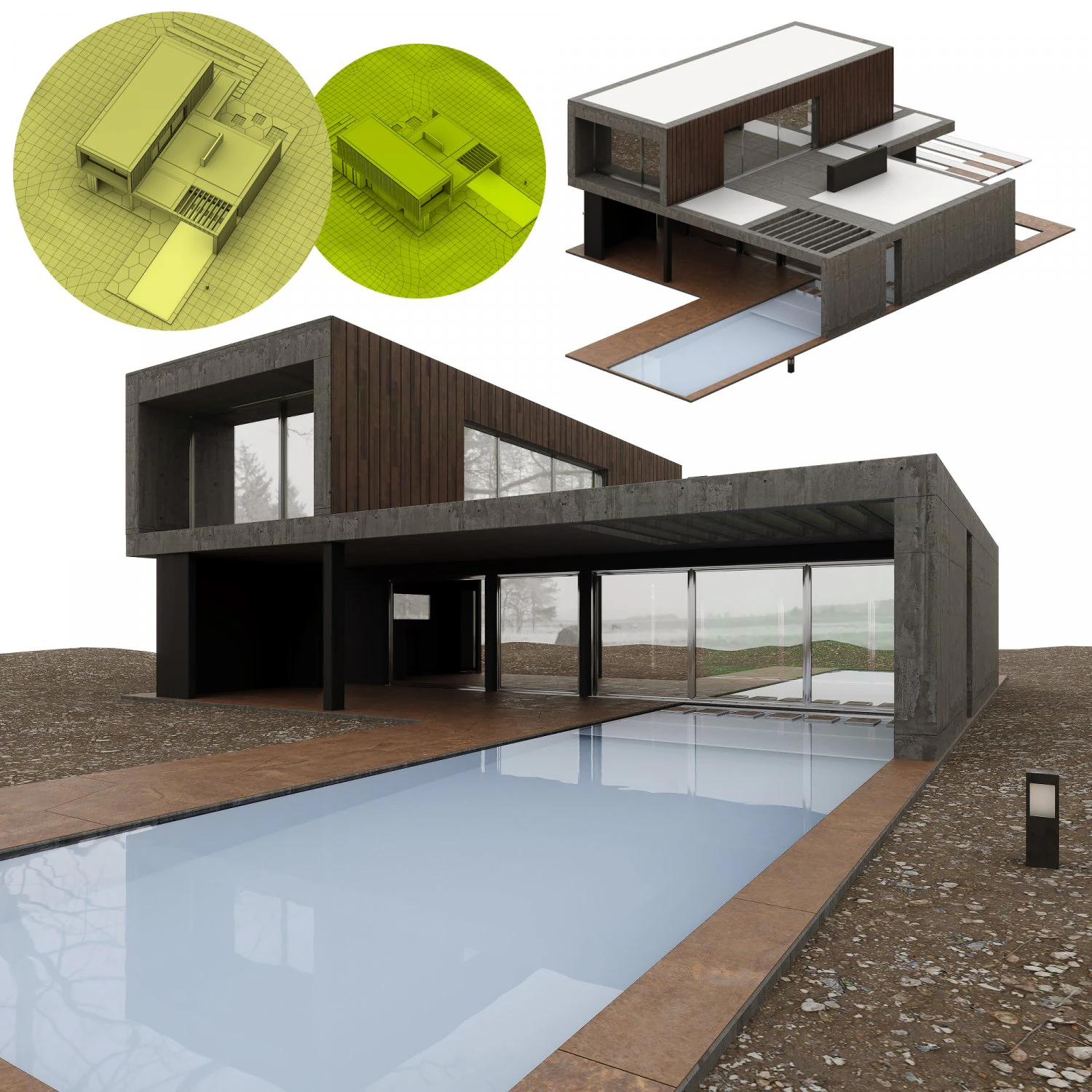 build h001 3D Model .c4d .max .obj .3ds .fbx .stl .blend 