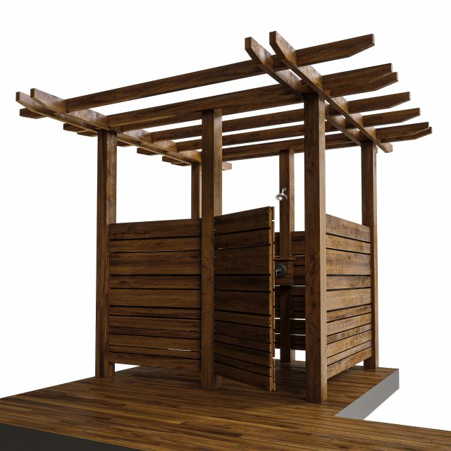 summer shower letniy dusch 1 Modello 3D .c4d .max .obj .3ds .fbx .stl .blend 