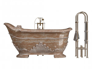 Stone Carved Bathtub Model 3D