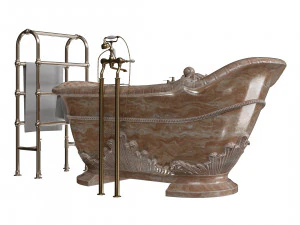 Stone Carved Bathtub 3D Model