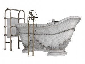 Stone Carved Bathtub Modèle 3D
