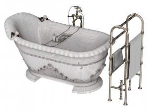 Stone Carved Bathtub 3D Model