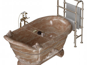 Stone Carved Bathtub Modèle 3D