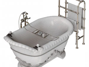 Stone Carved Bathtub 3D Model