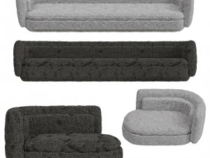 Set Sofa fabric with pimples 3D Model