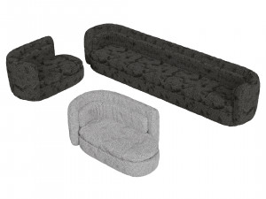 Set Sofa fabric with pimples 3Dモデル