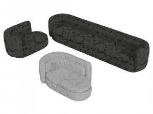 Set Sofa fabric with pimples 3D Model