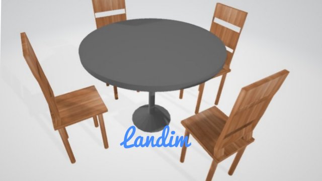 table with 4 chair Modelo 3D .c4d .max .obj .3ds .fbx .stl .blend 