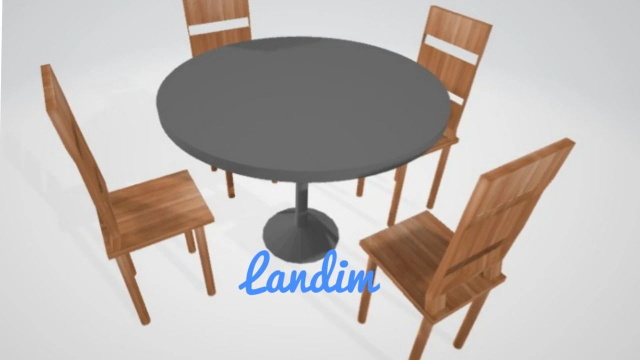 table with 4 chair 3D Model .c4d .max .obj .3ds .fbx .stl .blend