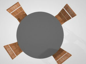 table with 4 chair 3D Model