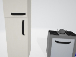 fridge and stove 3D Model