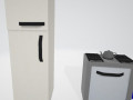 Fridge and stove 3D Model