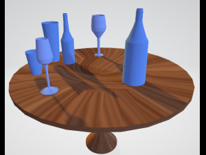 bottles glasses and bowls Model 3D
