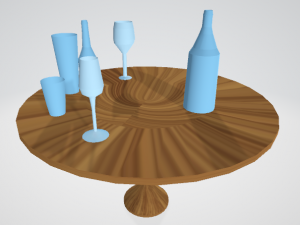 bottles glasses and bowls 3D Model
