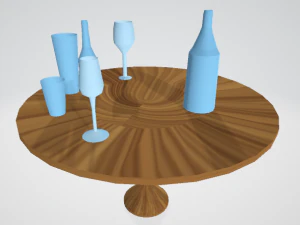 bottles glasses and bowls 3D Model