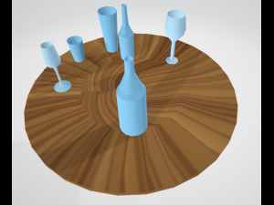 bottles glasses and bowls 3D Model