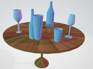 bottles glasses and bowls 3D Model