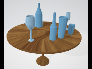 bottles glasses and bowls 3D Model