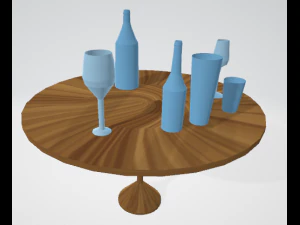 bottles glasses and bowls 3D Model