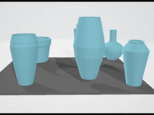 varied types of vases 3D Model