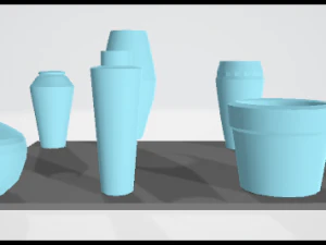 varied types of vases 3D Model